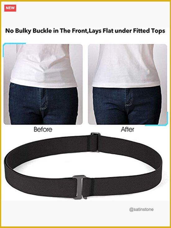 No Show Stretch Belts for Women Invisible Elastic Belt for Pants main image 6